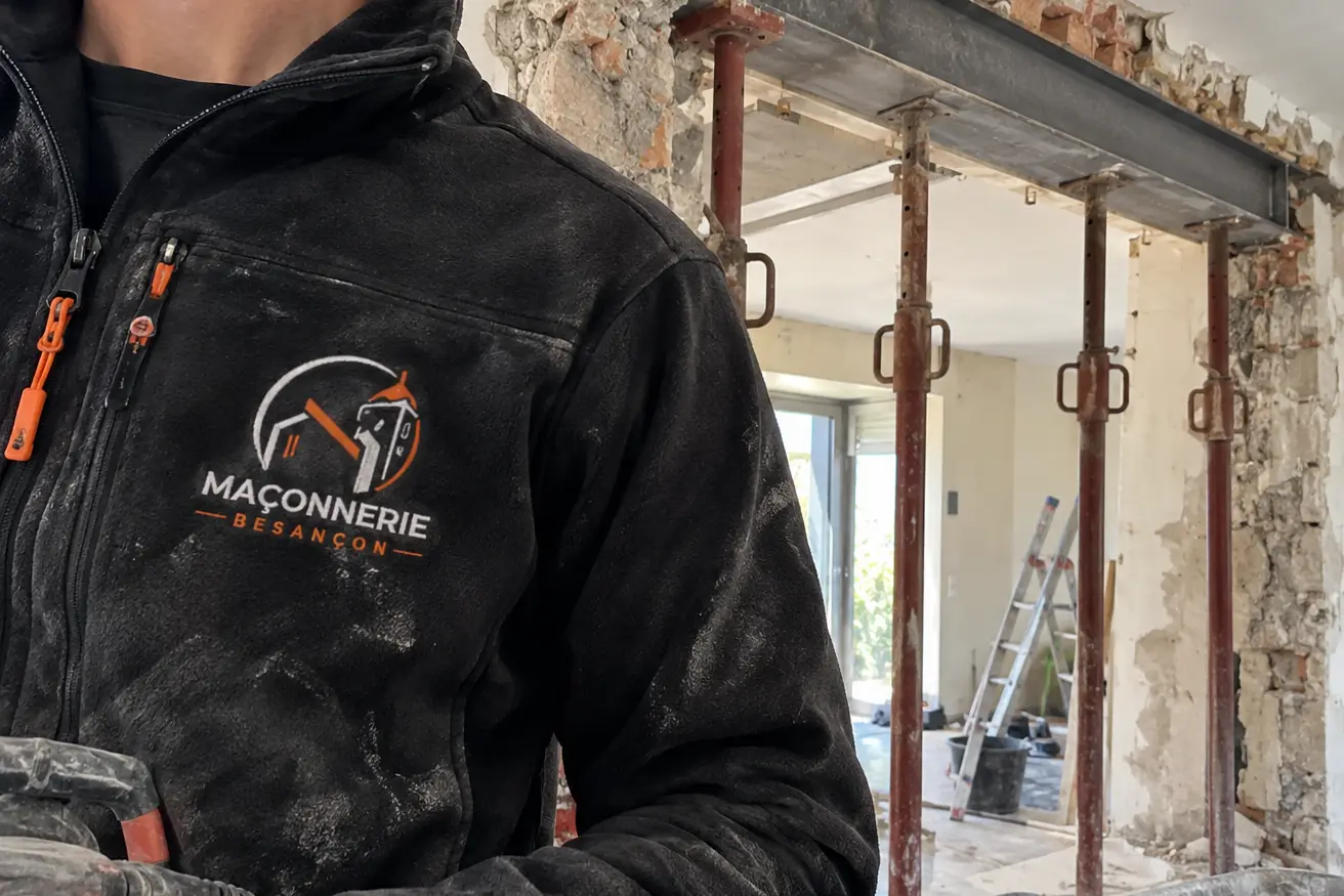Maçonnerie Besançon : ouverture d'un mur sur un chantier de rénovation